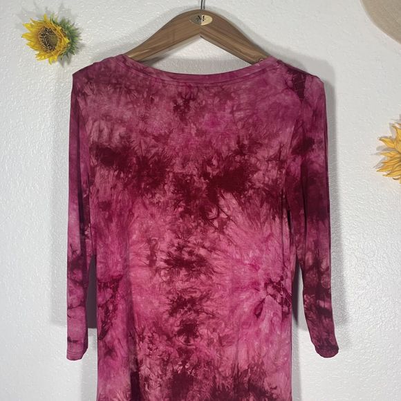Como Vintage Pink Tie Dye Away Boho Hippy Soft Blouse Size Medium Women’s - Picture 7 of 10